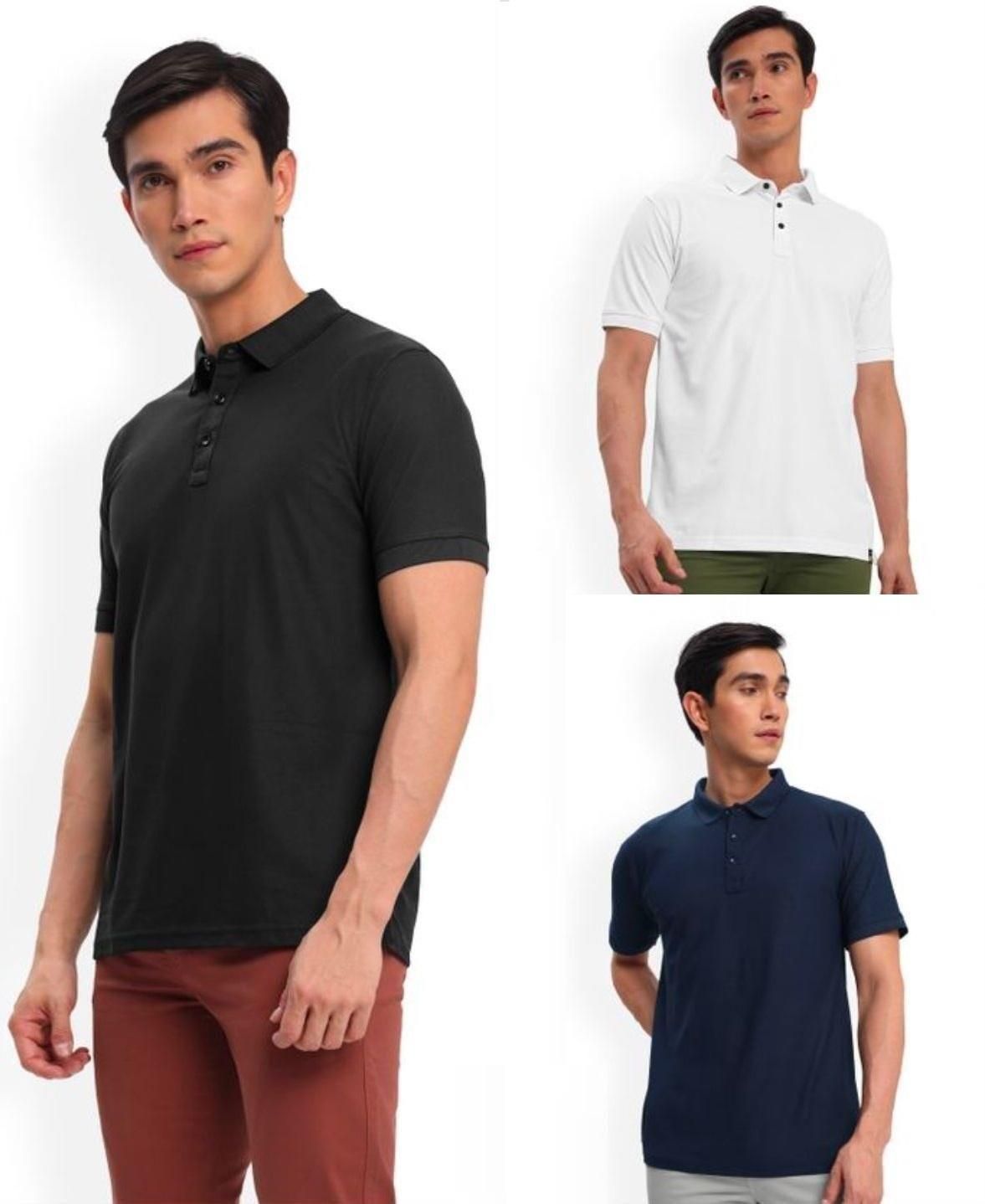 3Pic Poly Cotton Solid Half Sleeves Mens Polo T-shirt