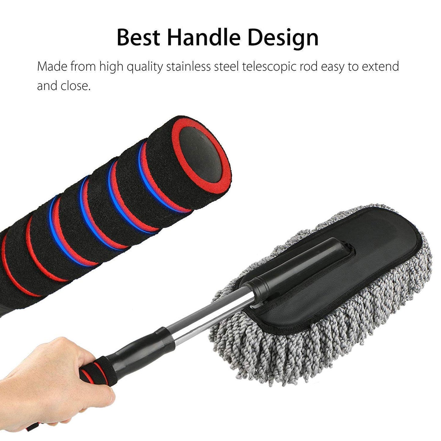 Car Duster Long Retractablesoftnon-sliphandle Multipurpose Microfiber Wash Brush Vehicle Interior And Exterior Cleaning Kit With For Car Boats Or Home