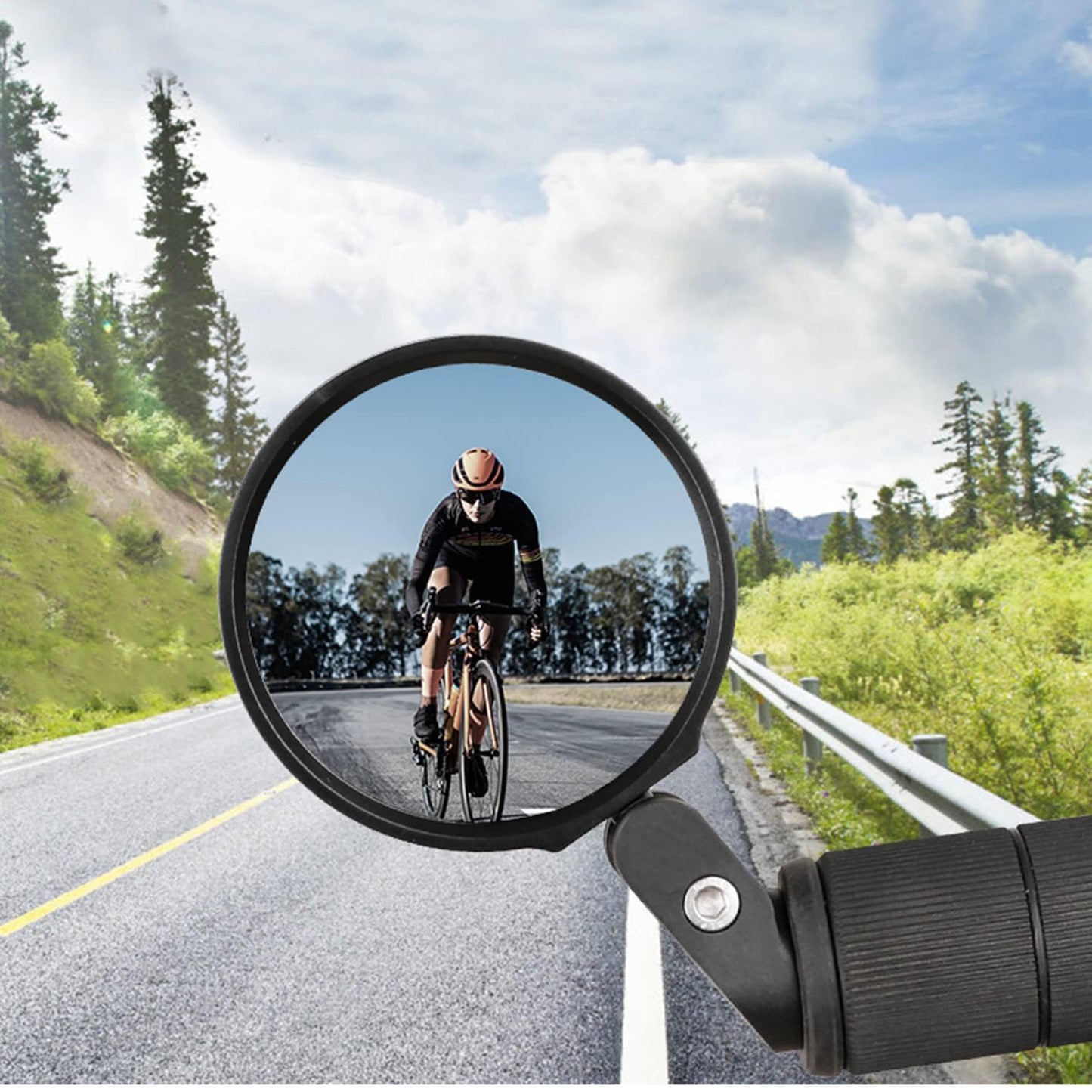 Bar End Bike Mirror Safe Rearview Mirror 360 Rotatable  Foldable Safety Bicycle Rear View Mirror Mirror Durable Bike Mirror (1 Pc)