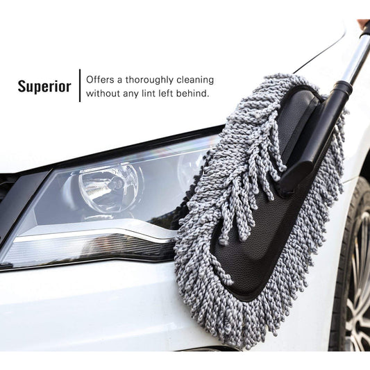 Car Duster Long Retractablesoftnon-sliphandle Multipurpose Microfiber Wash Brush Vehicle Interior And Exterior Cleaning Kit With For Car Boats Or Home