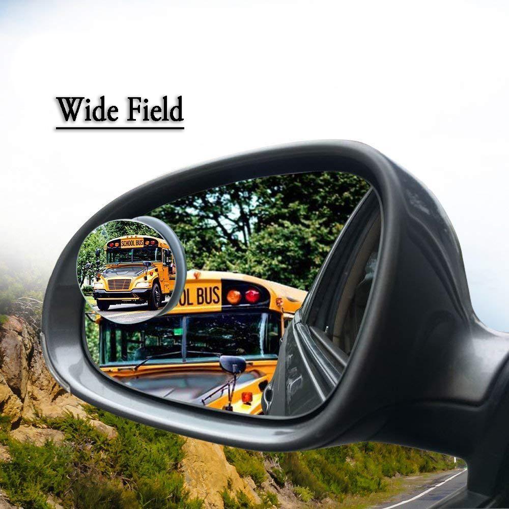 Blind Spot Round Wide Angle Adjustable Convex Rear View Mirror - Pack Of 2