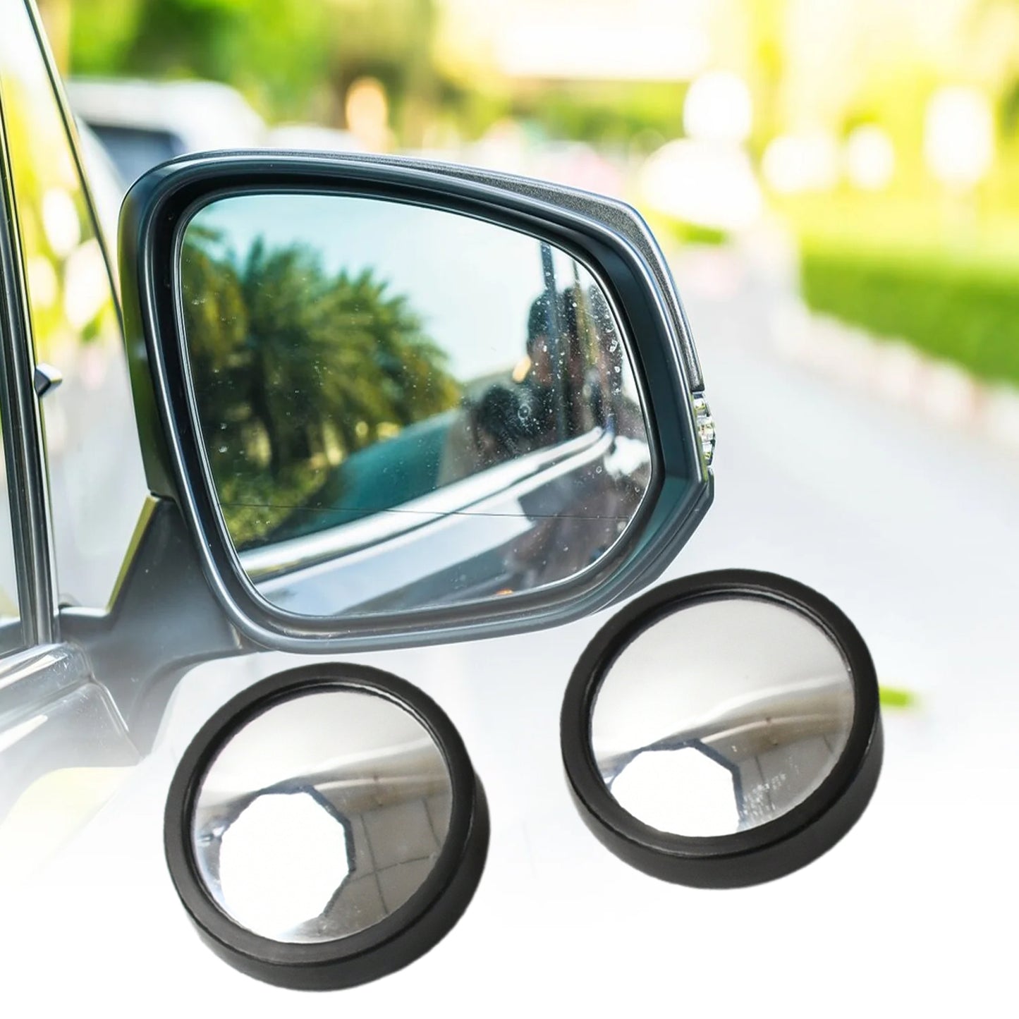 Car Blind Spot Side Mirror Round Hd Glass Blindspot Mirror Convex Rear View Mirrorcar Mirror Accessories Suitable To All Cars Frameless Design (2 Pcs Set)