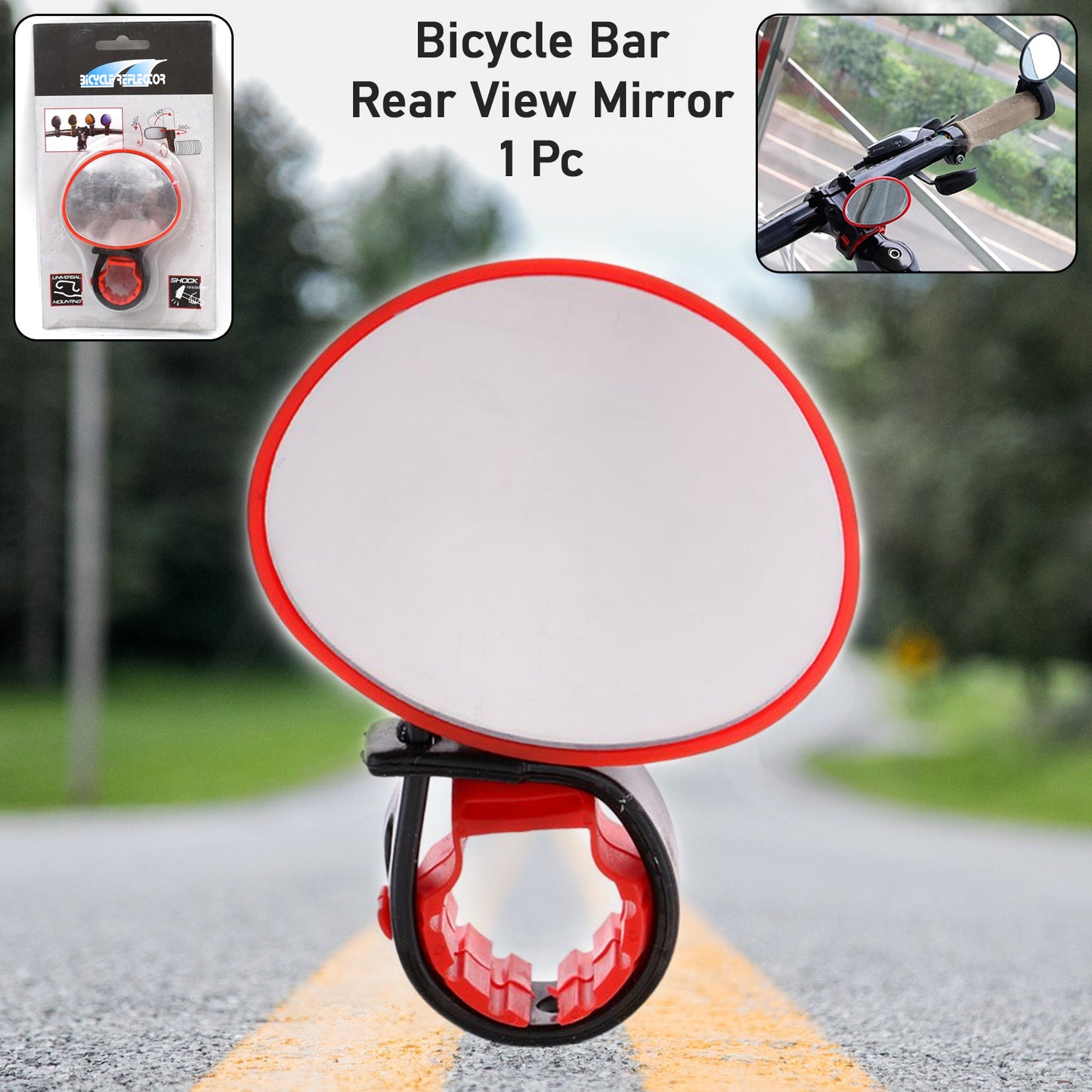 Bicycle 360 Rotation Cycling Mirror Handlebar Rearview Mirror (1 Pc)