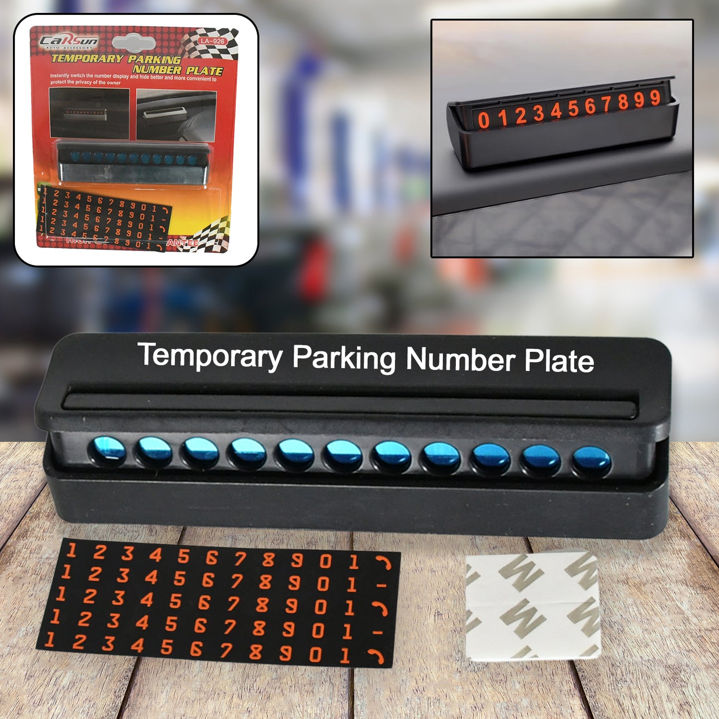 Temporary Car Parking Mobile Number Display With Magnetic Numbers Stickerscar Parking Magnetic Mobiletelephone Number Plate (1pc)