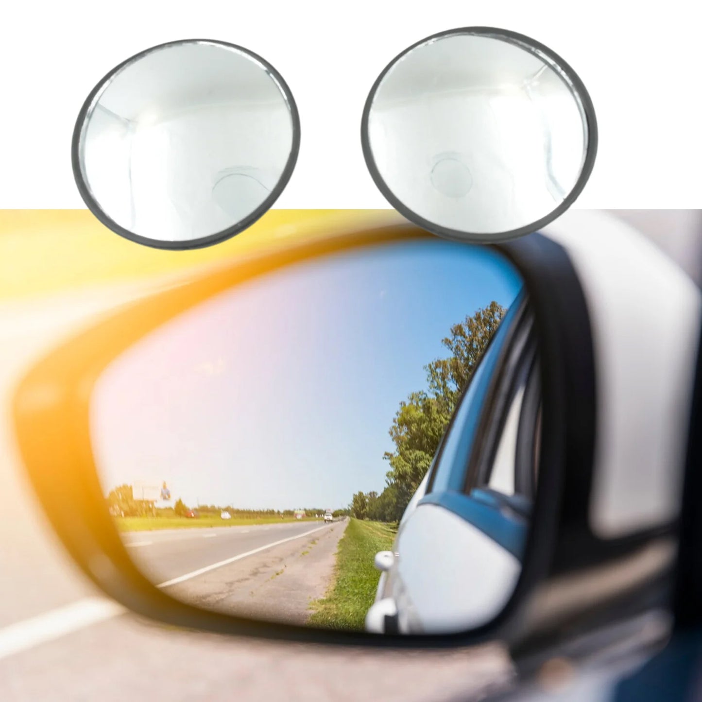 Car Blind Spot Side Mirror Round Hd Glass Blindspot Mirror Convex Rear View Mirrorcar Mirror Accessories Suitable To All Cars Frameless Design (2 Pcs Set)