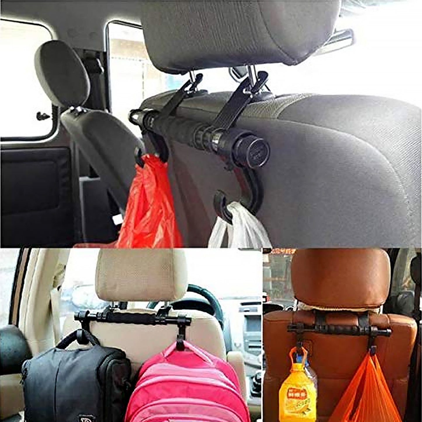 Back Seat Organizer Head Rest Luggage Bag Holder Hook Hanger Kit For Car Truck Suv